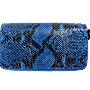 Maison Margiela Women's Python Leather Blue Wallet